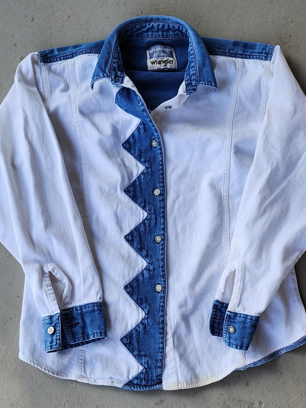 90's Wrangler Shirt with Blue Denim Trim
